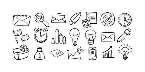 Naklejka premium Business Growth Chart Icons graph finance