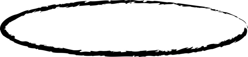 Obraz premium Oval frames brush painted, ink stamp, circle banner