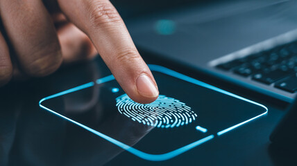 Fingerprint authentication technology for secure access and identification on laptop computer