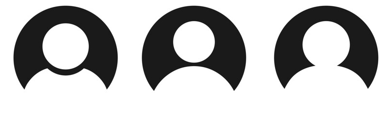 Vector image of a person and people icon. Work team people icons. Social network or dating site user personal profile symbol. Collection of people groups or user groups for your use