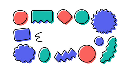 Colorful abstract shapes border coral