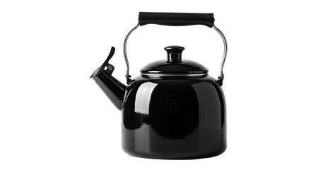 Obraz premium Black Enameled Steel Whistling Tea Kettle.