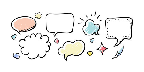 Colorful Hand Drawn Speech Bubbles talk bubble conversation