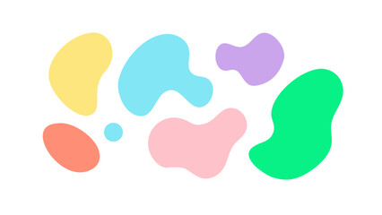 Colorful organic shapes abstract pastel blobs