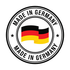made in germany stamp, Made in germany seal with german flag illustration on transparent background