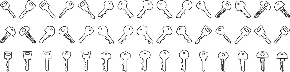 Key icon set vector illustration. black key icons set.
