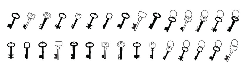 Key icon set vector illustration. black key icons set.