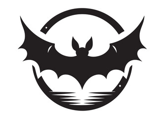 bat logo silhouette vector, halloween bat vector silhouette logo illustration, bat flying silhouette vector silhouette, halloween bat logo silhouette vector on white background.