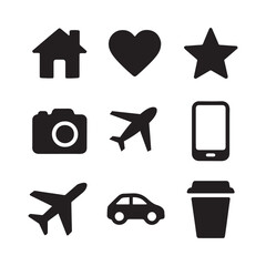 travel icons set vector