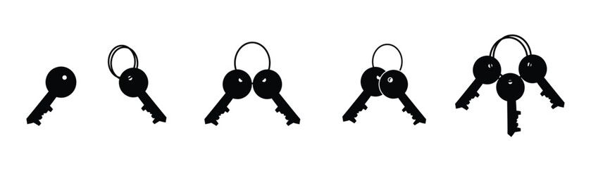 Key icon set vector illustration. black key icons set.