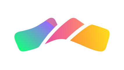 Gradient waves abstract shapes background blue