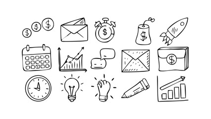 Hand Drawn Business Growth Chart graph upward trend