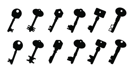 Key icon set vector illustration. black key icons set.