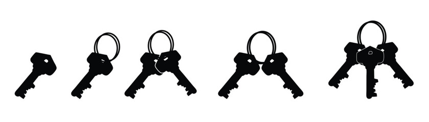 Key icon set vector illustration. black key icons set.