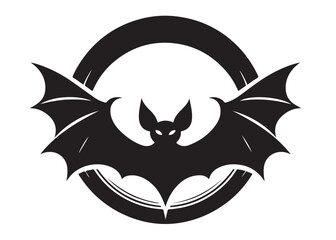 bat logo silhouette vector, halloween bat vector silhouette logo illustration, bat flying silhouette vector silhouette, halloween bat logo silhouette vector on white background.