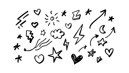 Hand drawn doodle of a single flower simple