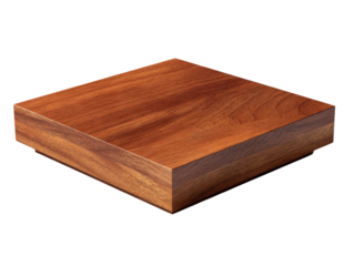 Elegant wooden square platform showcasing rich grain and subtle texture for product display, with