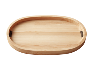 Elegant handcrafted wooden tray with minimalist design isolated for versatile use