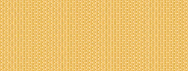 Honeycomb Background In Warm Yellow Tones For Food Packaging BG, Organic Products Backdrop, Natural Health Texture Designs or Tech Digital Pattern. Vector Illustration
