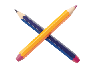 Basic school stationery for elementary students, Transparent background, PNG file