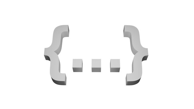 Curly braces symbol isolated on transparent background for coding
