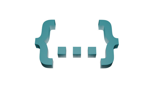 Curly braces design isolated on transparent background for coding use