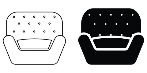 Sofa icon vector. Sofa icon vector illustration. lounge sofa, airport sofa vector icon. couch or armchair symbol.