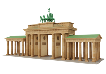 Isolated Brandenburg Gate in Berlin, a historic symbol of German Reunification & Unity