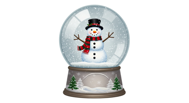 Charming Snowman Snow Globe Festive Winter Decoration.