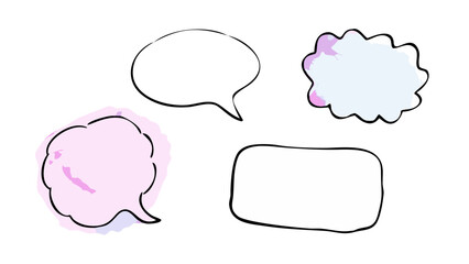 Pastel Watercolored Speech Bubbles thought bubble pink