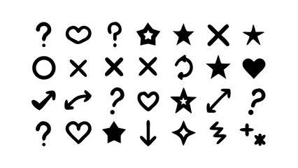 Playful Black Icons of Musical Instruments guitar piano