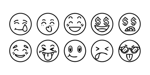Playful Doodle Faces emoji smile