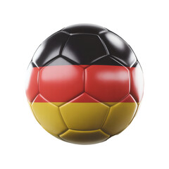 Fototapeta premium Germany Flag Soccer Ball, Pristine Condition, 3D Render on transparent background