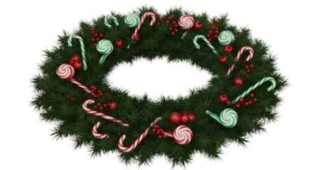 Christmas Candy Cane and Lollipop Wreath.