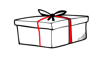 Red abstract archway doodle simple