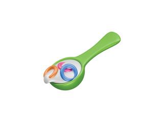 cereal spoon icon 3d illustration render