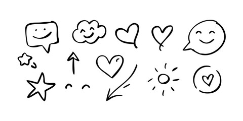 Simple Black Dog Silhouette doodle