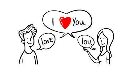 Two people sharing love couple heart