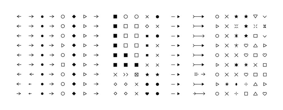 Minimalistic Bullet Points Vector Set - Arrows, Dots & Stars for UI/UX, Presentations & Infographics