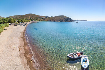 Kampos beach in Patmos, Greece
