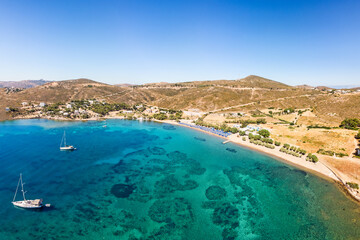 Agriolivado beach in Patmos, Greece