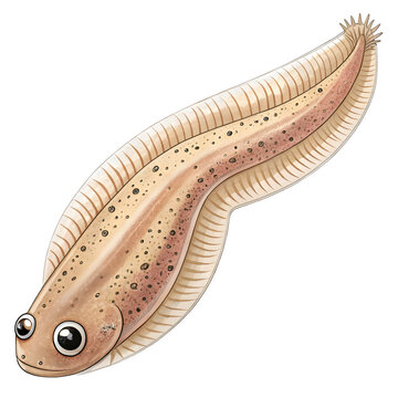 Amphioxus isolated on transparent background, a marine chordate also known as lancelet