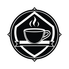 Espresso Cafe Logo with Dark Aesthetics