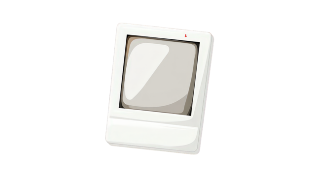 White Small Electronic Device with Blank Screen on Transparent Background - Powered by Adobe