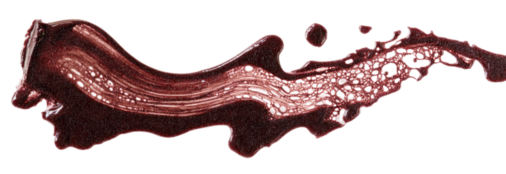 Detailed image of a reddish-brown, elongated, organic structure with internal striations and textures.  A reddish-brown, elongated, organic structure with internal striations and textures