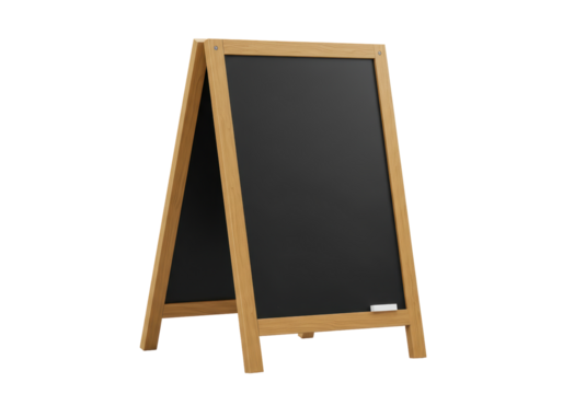 Isolated framed chalkboard standing menu board for advertisements or restaurant specials