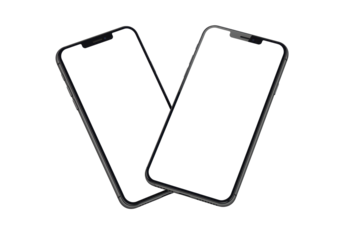 Isolated Mobile Technology Design Mockup featuring Smartphone Devices for Presentation