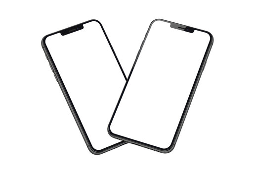 Isolated Mobile Technology Design Mockup featuring Smartphone Devices for Presentation