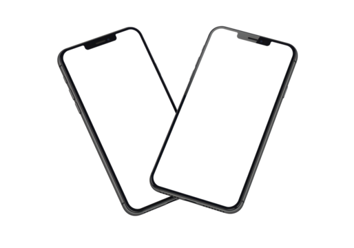 Isolated Mobile Technology Design Mockup featuring Smartphone Devices for Presentation