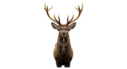 Closeup of a Majestic Male Deer with Large Antlers.